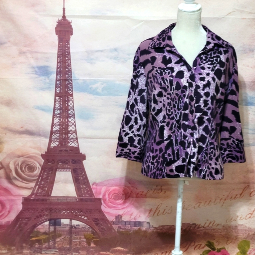 Fred David petite purple button down shirt